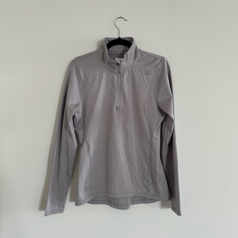 Reebok Women’s Quarter-Zip Pullover Long Sleeve Gray Size L
